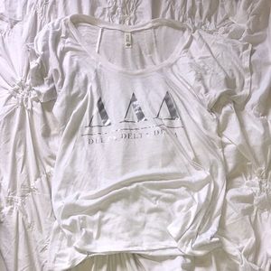 White & Silver Tri Delta Bella Tee